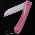 Portable Kitchen Folding Ceramic Fruit Knife Household Cutting Tool With Chain